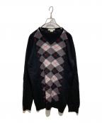 JOHN SMEDLEYジョンスメドレー）の古着「アーガイルニット」｜グレー×ブラック