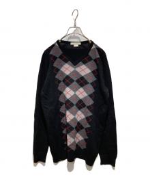 JOHN SMEDLEY（ジョンスメドレー）の古着「アーガイルニット」｜グレー×ブラック