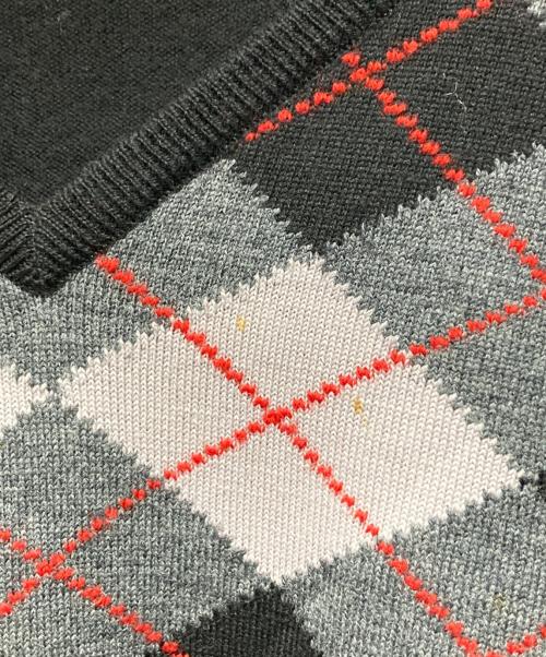 JOHN SMEDLEY（ジョンスメドレー）JOHN SMEDLEY (ジョンスメドレー) アーガイルニット グレー×ブラック サイズ:Sの古着・服飾アイテム