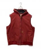 CarHarttカーハート）の古着「フーデットベスト」｜レッド