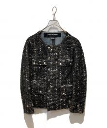 JUNYA WATANABE COMME des GARCONS（(ジュンヤワタナベ コムデギャルソン）の古着「ノーカラーツイードジャケット」｜ブラック