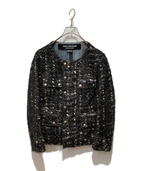 JUNYA WATANABE COMME des GARCONS（(ジュンヤワタナベ コムデギャルソン）JUNYA WATANABE COMME des GARCONS ((ジュンヤワタナベ コムデギャルソン) ノーカラーツイードジャケット ブラック サイズ:Sの古着・服飾アイテム