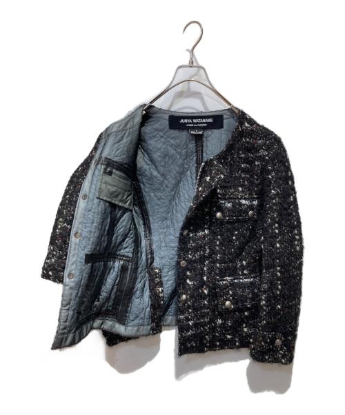 JUNYA WATANABE COMME des GARCONS（(ジュンヤワタナベ コムデギャルソン）JUNYA WATANABE COMME des GARCONS ((ジュンヤワタナベ コムデギャルソン) ノーカラーツイードジャケット ブラック サイズ:Sの古着・服飾アイテム