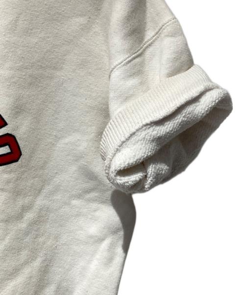 Champion（チャンピオン）Champion (チャンピオン) S/Sラグランスウェット ホワイト×レッド サイズ:Lの古着・服飾アイテム