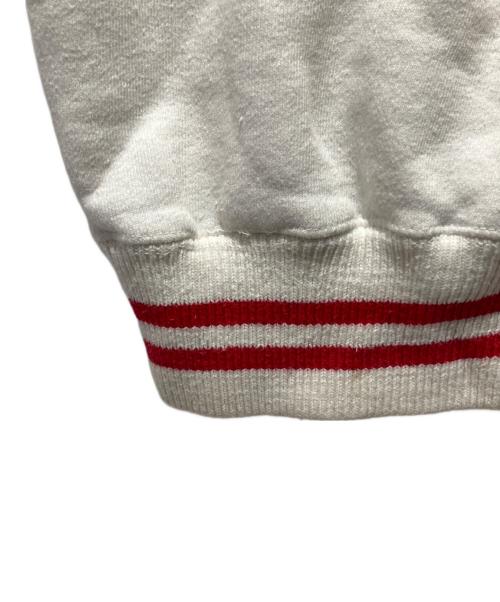 Champion（チャンピオン）Champion (チャンピオン) S/Sラグランスウェット ホワイト×レッド サイズ:Lの古着・服飾アイテム