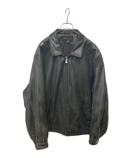 CROFT&BARROW（クロフトアンドバロー）CROFT&BARROW (クロフトアンドバロー) レザージャケット ブラック サイズ:XLの古着・服飾アイテム