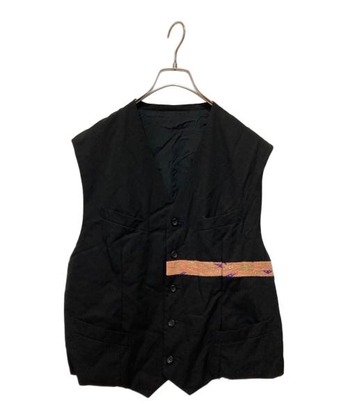 COMME des GARCONS HOMME PLUS（コムデギャルソンオムプリュス）COMME des GARCONS HOMME PLUS (コムデギャルソンオムプリュス) エスニックテープウールギャバジレ ブラック サイズ:Ｍの古着・服飾アイテム