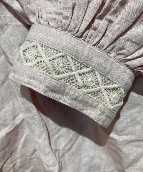 ne quittez pas（ヌキテパ）ne quittez pas (ヌキテパ) COTTON LINEN LACE BLOUSE ピンク サイズ:ＦＲＥＥの古着・服飾アイテム