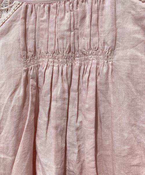 ne quittez pas（ヌキテパ）ne quittez pas (ヌキテパ) COTTON LINEN LACE BLOUSE ピンク サイズ:ＦＲＥＥの古着・服飾アイテム