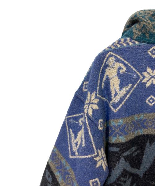 L.L.Bean（エルエルビーン）L.L.Bean (エルエルビーン) プルオーバーノルディックニットジャケット ブルー×ネイビー サイズ:Ｍの古着・服飾アイテム