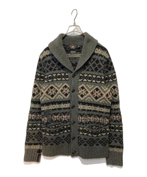 RRL（ダブルアールエル）RRL (ダブルアールエル) フェアアイル柄ショールカラーカーディガン ブラウン サイズ:Sの古着・服飾アイテム