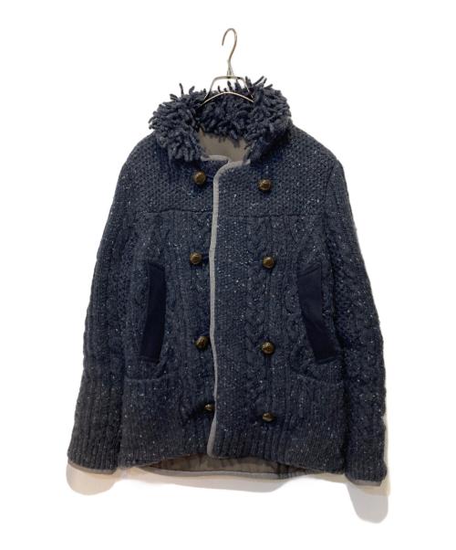 sacai（サカイ）sacai (サカイ) コルクボタンニット コート ネイビー サイズ:2の古着・服飾アイテム