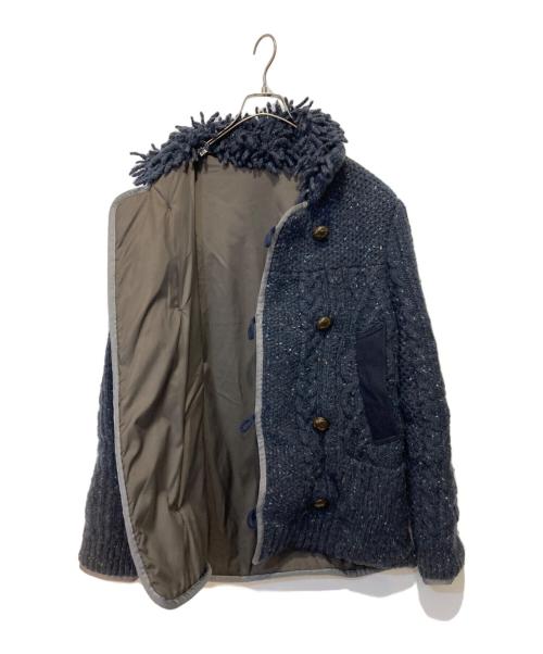 sacai（サカイ）sacai (サカイ) コルクボタンニット コート ネイビー サイズ:2の古着・服飾アイテム