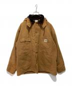 CarHarttカーハート）の古着「フーデッドミシガンチョアコート」｜ベージュ