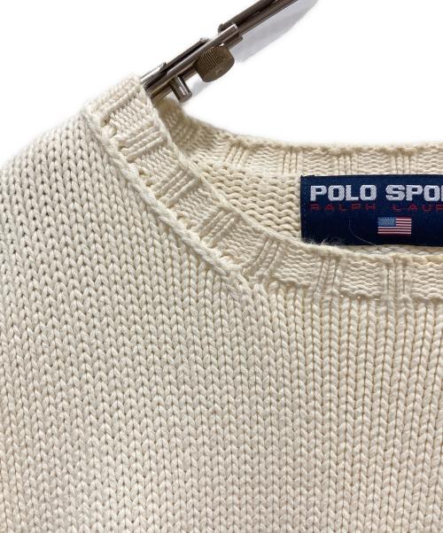 POLO SPORT（ポロスポーツ）POLO SPORT (ポロスポーツ) 90’s 星条旗ニット アイボリー サイズ:Lの古着・服飾アイテム