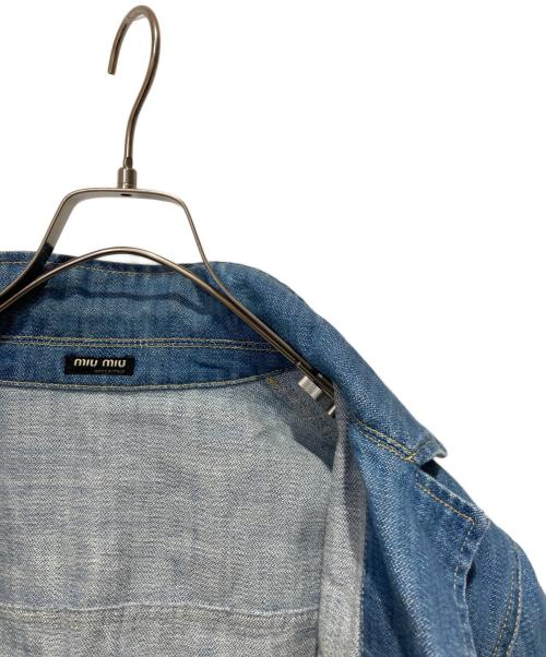 MIU MIU（ミュウミュウ）MIU MIU (ミュウミュウ) 半袖デニムシャツ ブルー サイズ:Ｌの古着・服飾アイテム