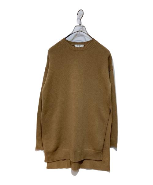 MaxMara（マックスマーラ）MaxMara (マックスマーラ) カシミヤブレンド サイドスリット ニット ブラウン サイズ:Sの古着・服飾アイテム