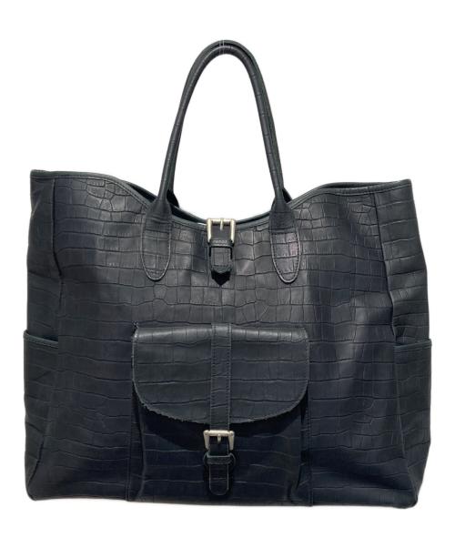 Orobianco（オロビアンコ）Orobianco (オロビアンコ) クロコ型押しトートバッグ ブラックの古着・服飾アイテム
