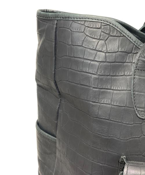 Orobianco（オロビアンコ）Orobianco (オロビアンコ) クロコ型押しトートバッグ ブラックの古着・服飾アイテム