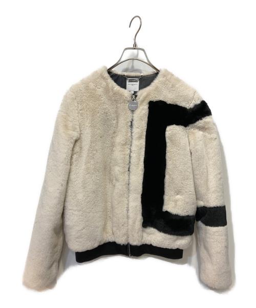 GIVENCHY（ジバンシィ）GIVENCHY (ジバンシィ) フェイクファージャケット ホワイト サイズ:12の古着・服飾アイテム