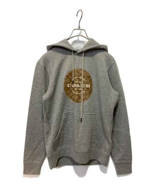 COACH（コーチ）COACH (コーチ) シグネチャーロゴプリントパーカー グレー サイズ:XSの古着・服飾アイテム