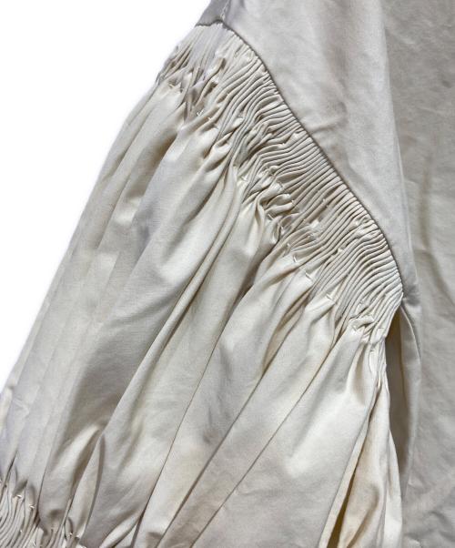 JIL SANDER（ジルサンダー）JIL SANDER (ジルサンダー) ギャザースリーブワンピース アイボリー サイズ:38の古着・服飾アイテム