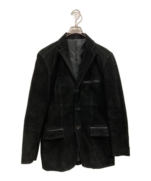 COMME CA DU MODE MEN（コムサデモードメン）COMME CA DU MODE MEN (コムサデモードメン) スウェードレザーテーラードジャケット ブラック サイズ:2の古着・服飾アイテム
