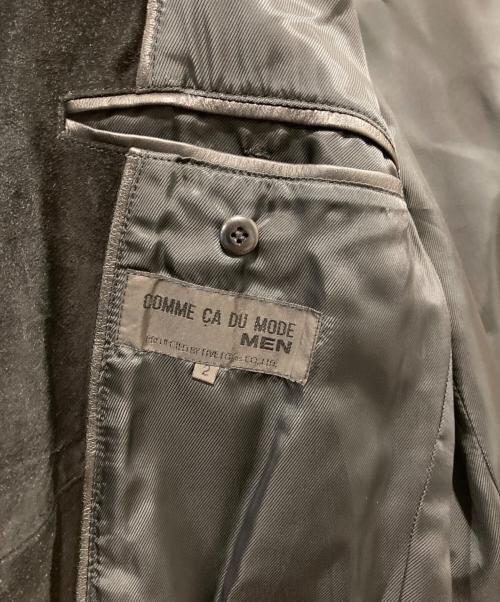 COMME CA DU MODE MEN（コムサデモードメン）COMME CA DU MODE MEN (コムサデモードメン) スウェードレザーテーラードジャケット ブラック サイズ:2の古着・服飾アイテム