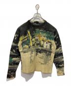 PRADAプラダ）の古着「Village Print Wool Sweater」｜ベージュ×ブラック