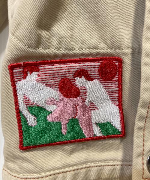 CARNE BOLLENTE（カルネボレンテ）Carne Bollente (カルネボレンテ) ワッペンワークジャケット ベージュ サイズ:Sの古着・服飾アイテム