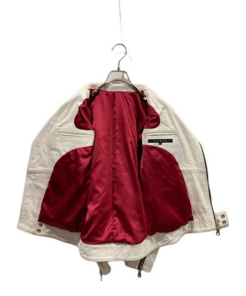 NO ID.（ノーアイディー）NO ID. (ノーアイディー) ダブルライダースジャケット ホワイト サイズ:1の古着・服飾アイテム