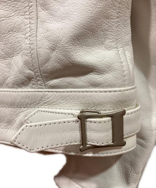 NO ID.（ノーアイディー）NO ID. (ノーアイディー) ダブルライダースジャケット ホワイト サイズ:1の古着・服飾アイテム