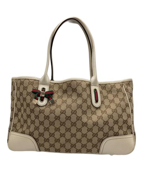 GUCCI（グッチ）GUCCI (グッチ) プリンシートートバッグ ブラックの古着・服飾アイテム