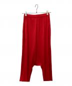PLEATS PLEASEプリーツプリーズ）の古着「プリーツサルエルパンツ」｜レッド