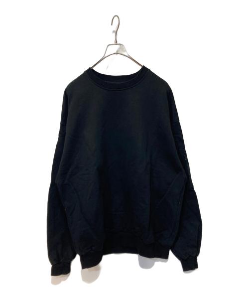 is-ness（イズネス）is-ness (イズネス) CREW NECK SWEAT-SHIRT ブラック サイズ:Lの古着・服飾アイテム