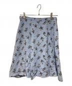 PRADAプラダ）の古着「フラワープリントスカート」｜ブルー
