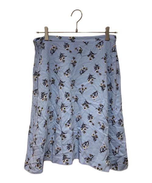 PRADA（プラダ）PRADA (プラダ) フラワープリントスカート ブルー サイズ:42の古着・服飾アイテム