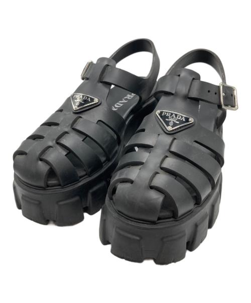 PRADA（プラダ）PRADA (プラダ) モノリスグルカサンダル ブラック サイズ:38の古着・服飾アイテム