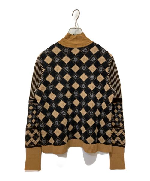 Mame Kurogouchi（マメクロゴウチ）Mame Kurogouchi (マメクロゴウチ) 20AW Checkered Pattern High Neck Pullover ブラウン×ブラック サイズ:1の古着・服飾アイテム
