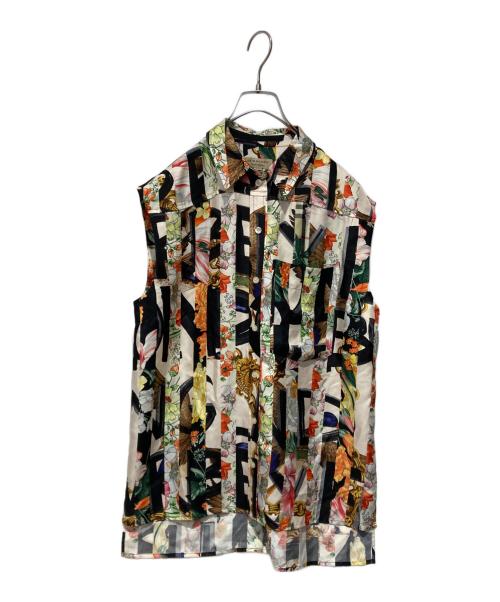 BURBERRY LONDON（バーバリーロンドン）BURBERRY LONDON (バーバリーロンドン) Archive Scarf Print Silk Sleeveless Shirt マルチカラー サイズ:36の古着・服飾アイテム