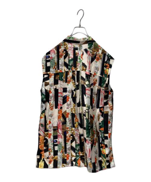 BURBERRY LONDON（バーバリーロンドン）BURBERRY LONDON (バーバリーロンドン) Archive Scarf Print Silk Sleeveless Shirt マルチカラー サイズ:36の古着・服飾アイテム