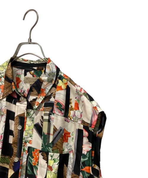 BURBERRY LONDON（バーバリーロンドン）BURBERRY LONDON (バーバリーロンドン) Archive Scarf Print Silk Sleeveless Shirt マルチカラー サイズ:36の古着・服飾アイテム