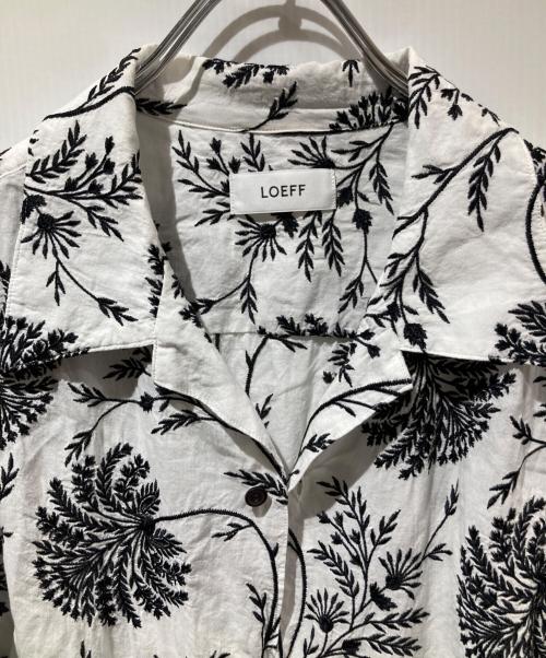 LOEFF（ロエフ）LOEFF (ロエフ) フラワーエンブロイダリー刺繍 オープンカラーシャツ ホワイト サイズ:2の古着・服飾アイテム