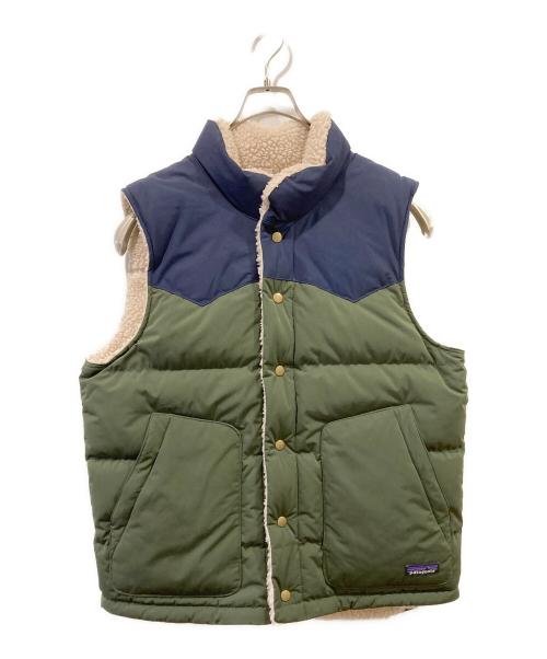 Patagonia（パタゴニア）Patagonia (パタゴニア) Reversible Bivy Down Vest グリーン×ベージュ サイズ:Ｍの古着・服飾アイテム