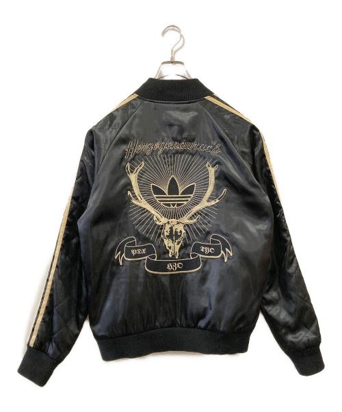 adidas（アディダス）adidas (アディダス) スカルボーンスカジャン ブラック×ゴールド サイズ:Ｍの古着・服飾アイテム