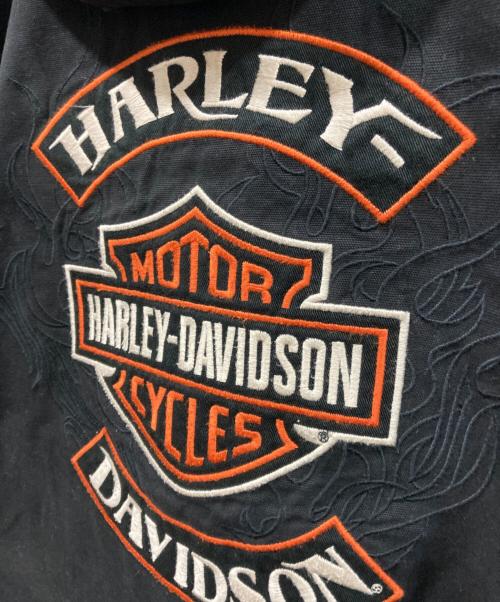HARLEY-DAVIDSON（ハーレーダビッドソン）HARLEY-DAVIDSON (ハーレーダビッドソン) リバーシブルワークフーデッドジャケット ブラック×グレー サイズ:Sの古着・服飾アイテム