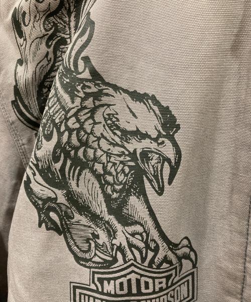 HARLEY-DAVIDSON（ハーレーダビッドソン）HARLEY-DAVIDSON (ハーレーダビッドソン) リバーシブルワークフーデッドジャケット ブラック×グレー サイズ:Sの古着・服飾アイテム