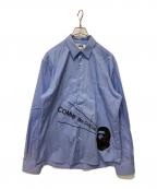 COMME des GARCONS×A BATHING APEコムデギャルソン×ア ベイシング エイプ）の古着「プリントシャツ」｜ブルー