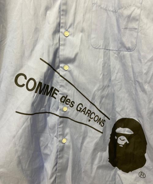 COMME des GARCONS（コムデギャルソン）COMME des GARCONS (コムデギャルソン) A BATHING APE (ア ベイシング エイプ) プリントシャツ ブルー サイズ:XXLの古着・服飾アイテム