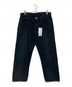 A.PRESSEアプレッセ）の古着「Washed Wide Denim Pants」｜ブラック